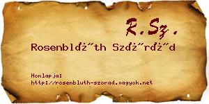 Rosenblüth Szórád névjegykártya